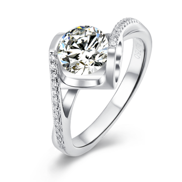 New Fashion Gemstone Engagement 925 Silver Ring For Wedding Ring Four Prong Square Setting For Lovers